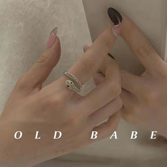 Snake Female Design Adjustable Personalized Bone Index Finger Rings