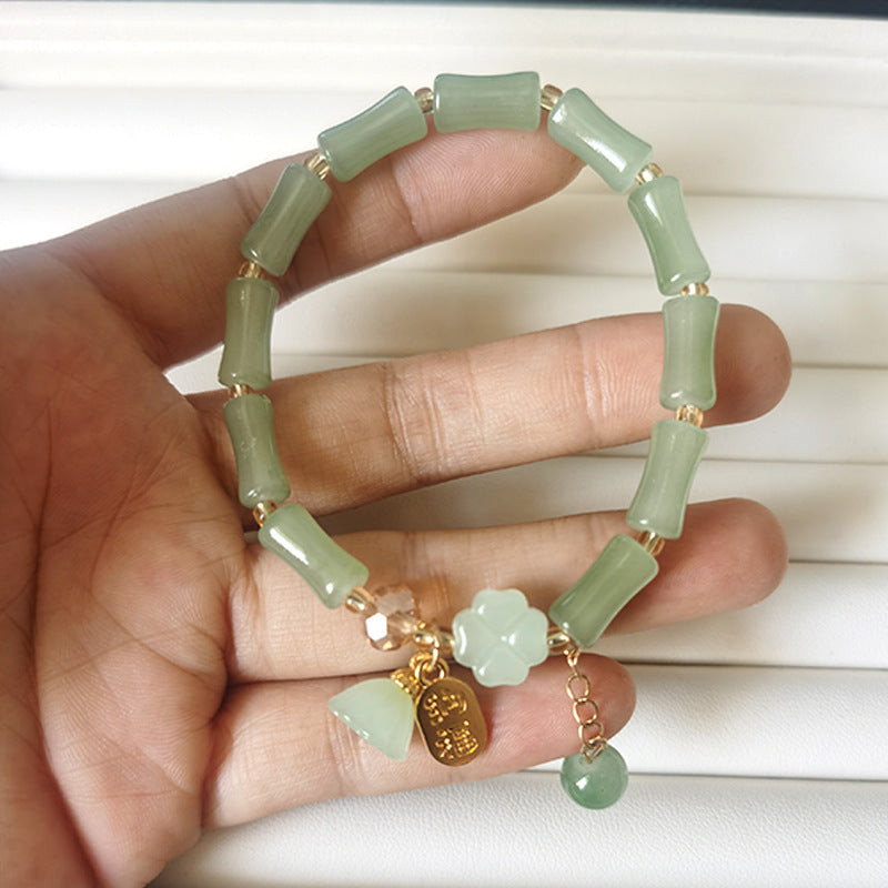 Style Bamboo Imitation Aventurine Festival High Gourd Bracelets