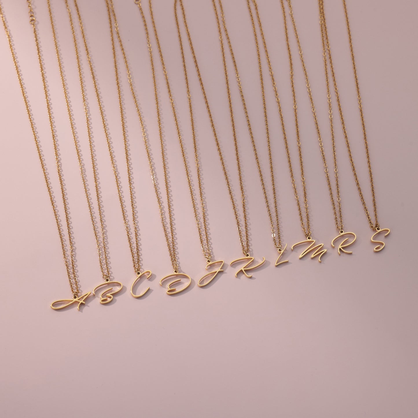 Gold Capital English Letter Stainless Steel Necklaces