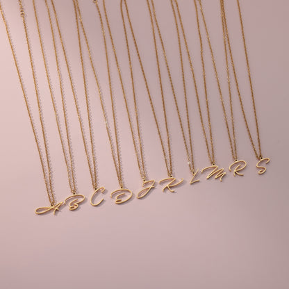 Gold Capital English Letter Stainless Steel Necklaces