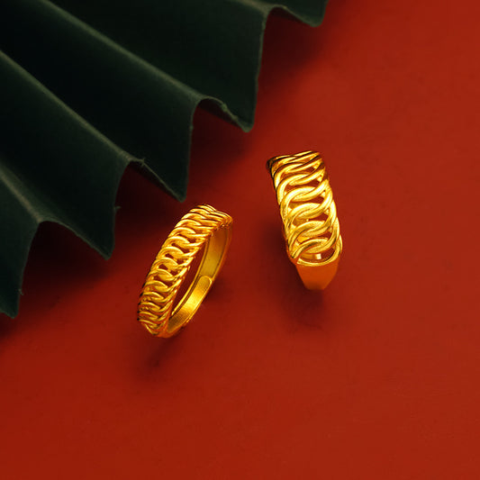Copper Alloy Interlocking Couple Twisted Opening Rings