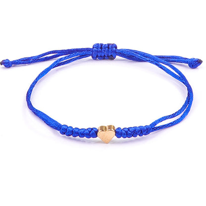 Couple Letter Gold Love Copper Adjustable Hand-woven Color Rope Bracelets