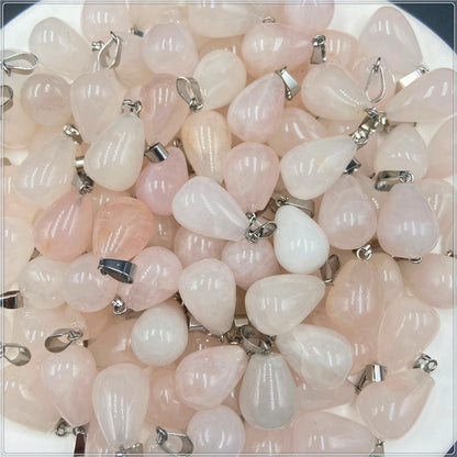 Natural Round Water Droplet Crystal Agate Pendants