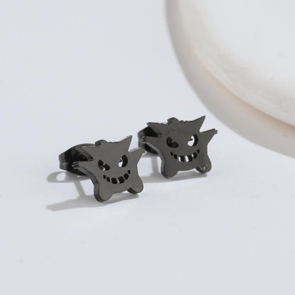 Halloween Bat Stainless Steel Small Animal Earrings