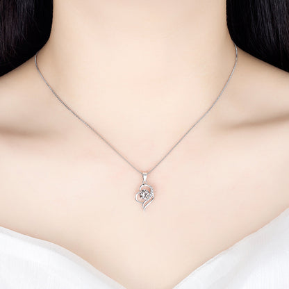 Popular Sier-plated Soft For Temperament Heart-shaped Pendants