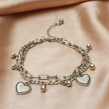 Ornament Simple Fashion Double Layers Loving Bracelets