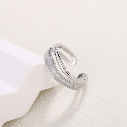 Cream White Enamel Female Design High-grade Rings