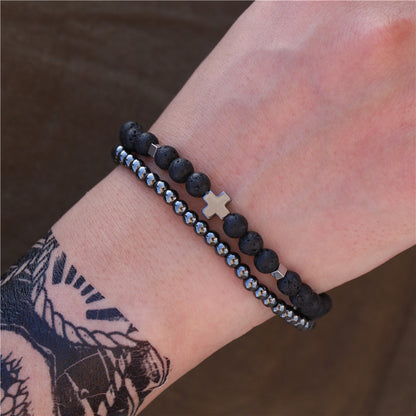 Combination Haematite Evil Eye Trendy Retro Bracelets