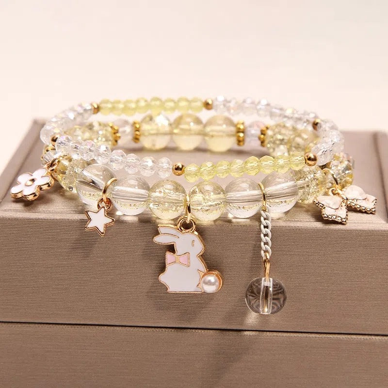 Rabbit Princess Crystal Girlfriends Pair Of Bracelets