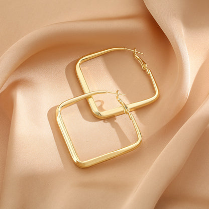 Sier Needle Square Light Luxury Temperament Earrings