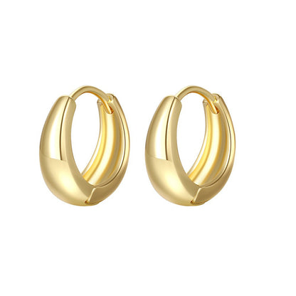 Geometric Twist Elegant Pure Copper Hoop High Earrings