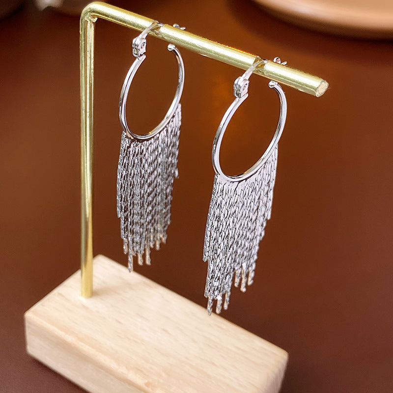 Needle Zircon Pearl Geometric Fashion Design Earrings