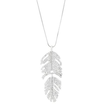 Women's Fashion Long Hip Hop Punk Diamond Feather Necklaces