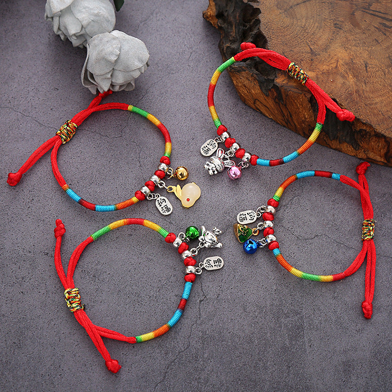 Dragon Boat Festival Handmade Weaving Ethnic Style Red Bracelets