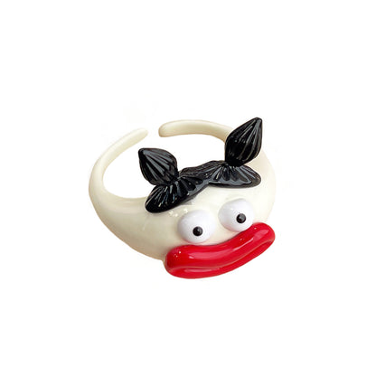 Cartoon Oil Dripping Open Niche Personality Funny Little Rings