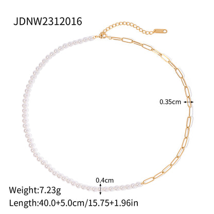Ding Ornament Stainless Steel Pearl High-grade Clavicle Chain Necklaces