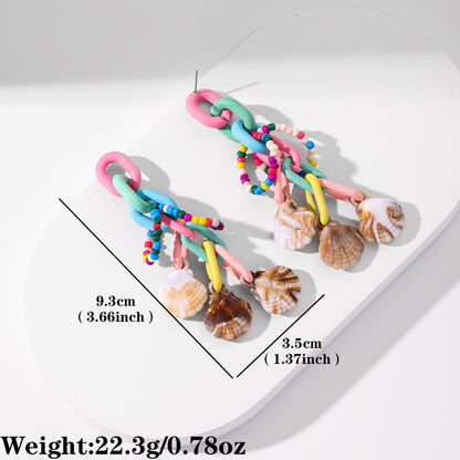 Fashion Design Candy Color Chain Female Dopamine Rings