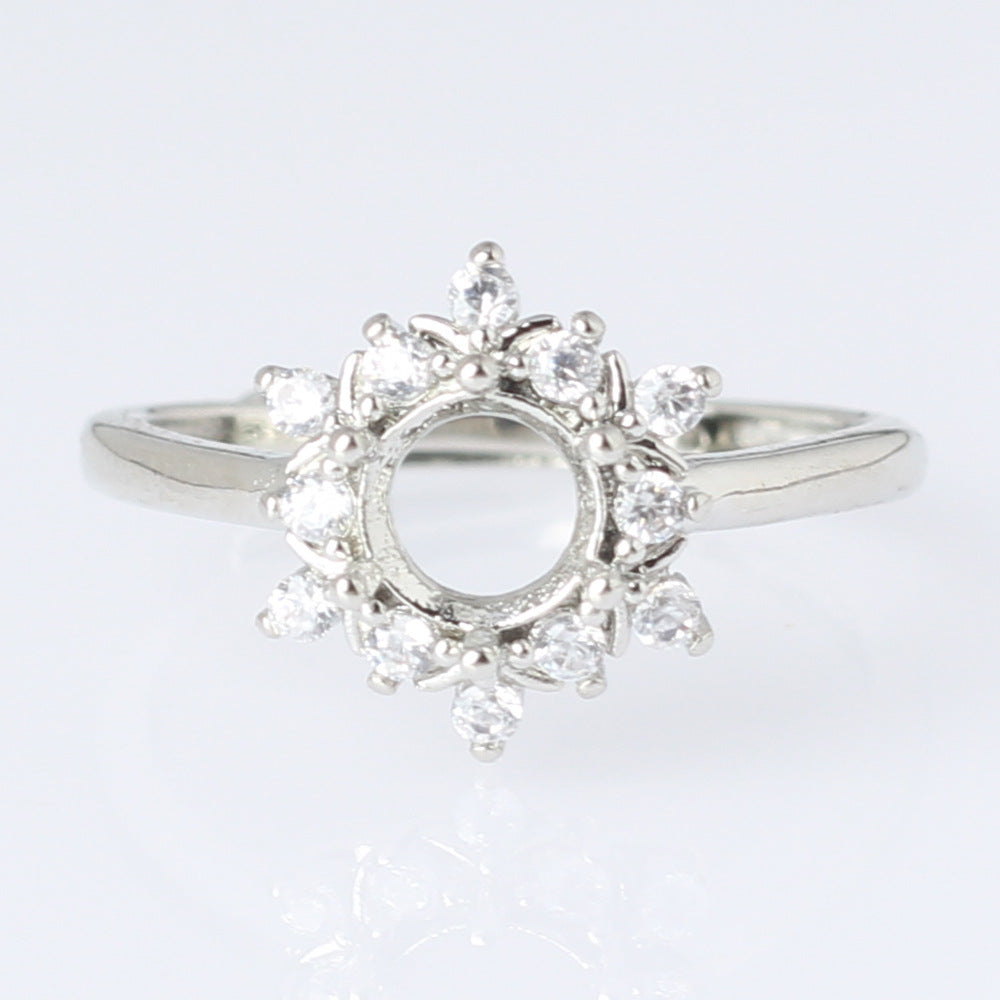 Frame Open Mouth Autumn Copper Alloy Electroplating Sier Rings