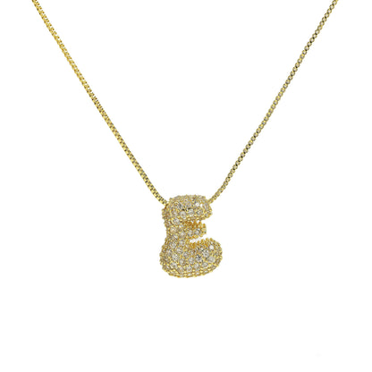 Brass Zircon Bubble Balloon English Letter Pendants