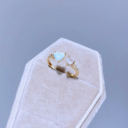 Quality Moonstone Natural Opal Open Trendy Rings