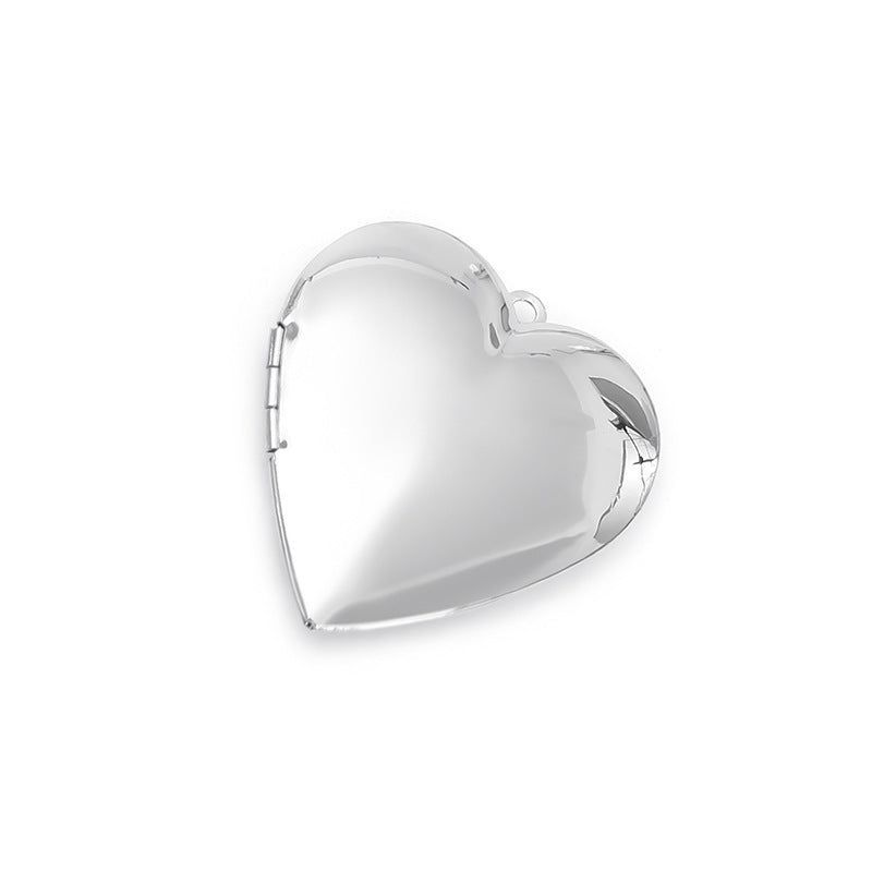 Steel Heart-shaped Box Stainless Gold Mirror Pendants