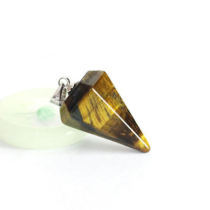 Natural Stone Amethyst Fluorite Agate Crystal Section Pendants