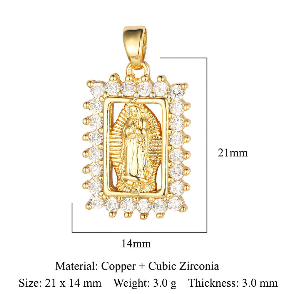 Cross Color Zirconium Copper Zircon Ornament Pendants