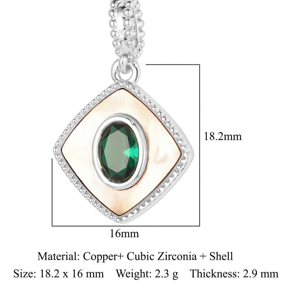 Zircon Ornament Oval Rhombus Round Sun Pendants