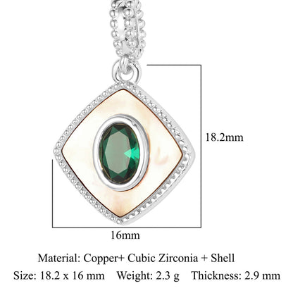 Zircon Ornament Oval Rhombus Round Sun Pendants