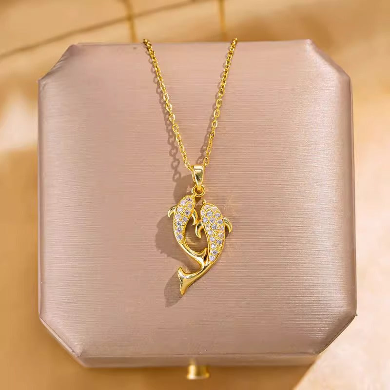 Fashion Pisces Titanium Steel Female Niche Design Light Luxury Necklaces