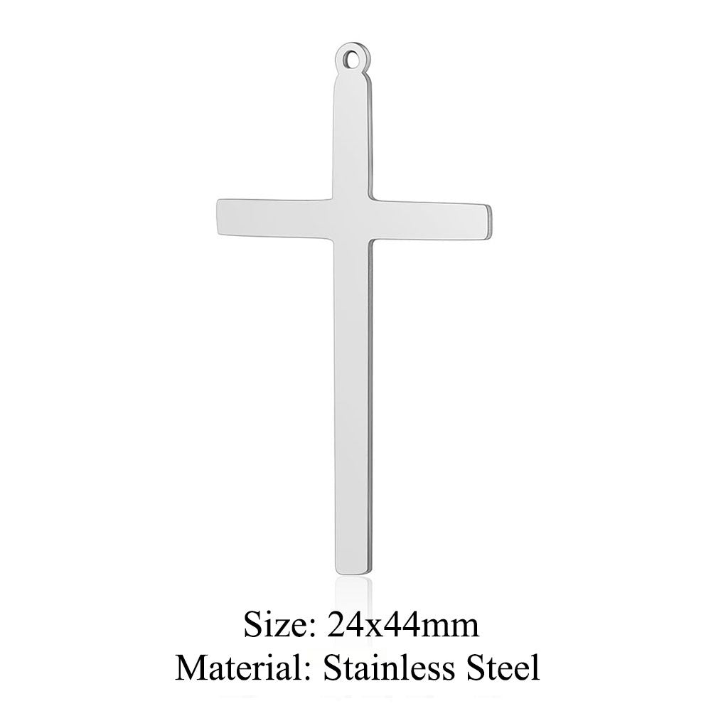 Titanium Steel Hollow Cross Crown Holy Device Pendants