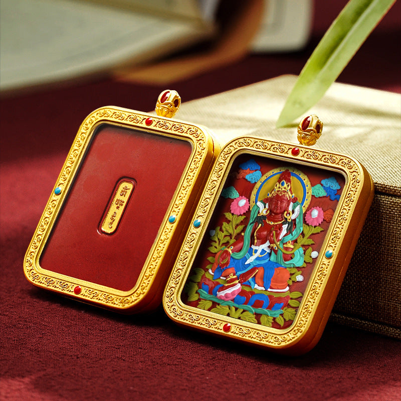 Painted Square Plate Wipe Handmade Brass Pendants