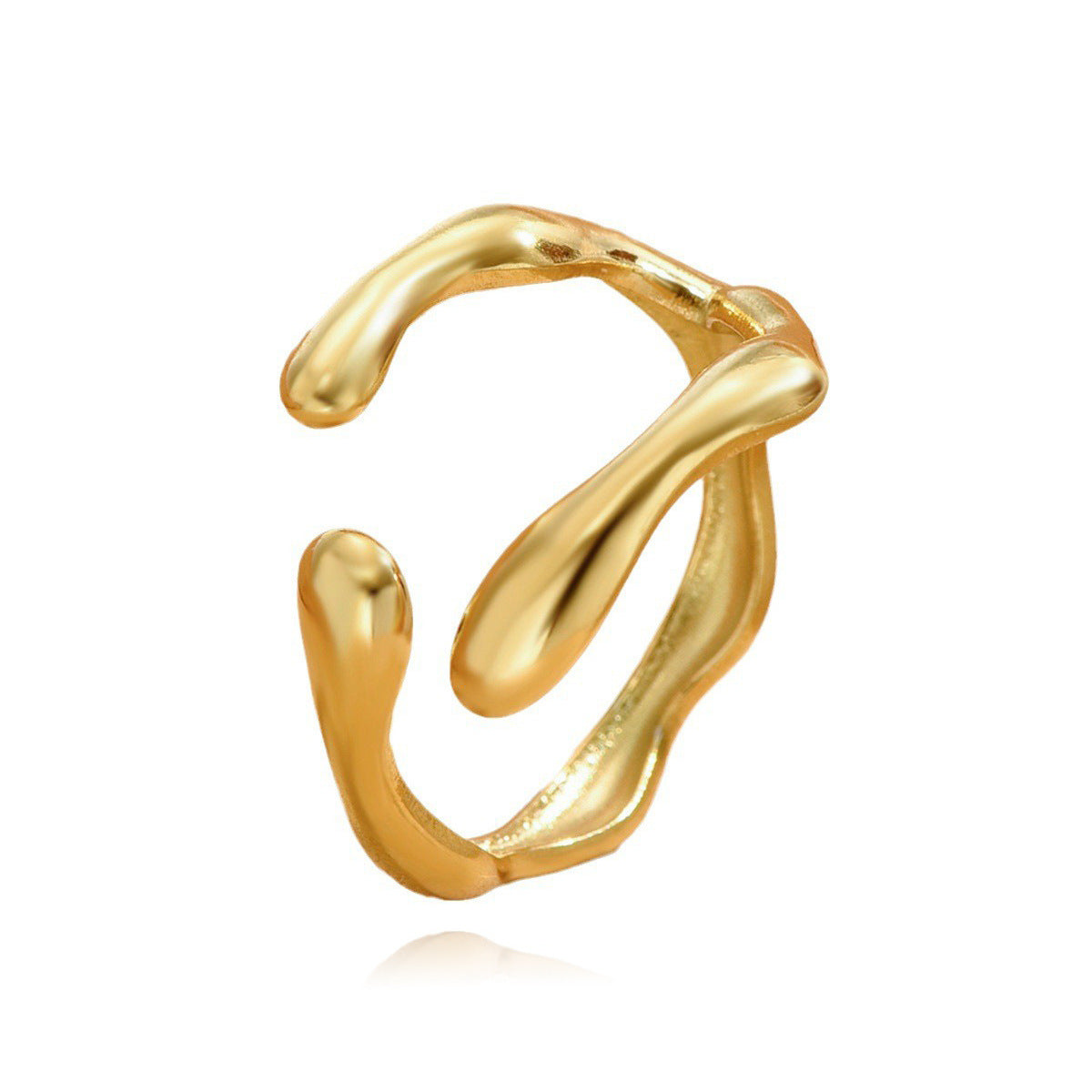 Baroque Style Stainless Steel Female Irregular Rings