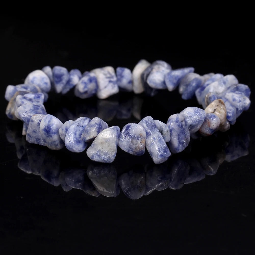 Natural Gravel Amethyst Elastic String Stretchable Bracelets