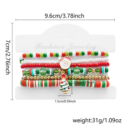 Creative Style Santa Claus Tree Polymer Bracelets