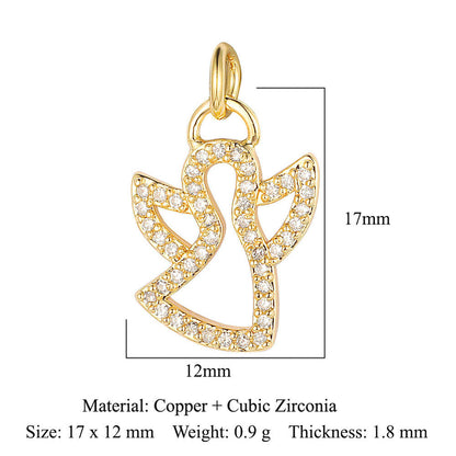 Virgin Angel Copper Zircon Cross Ornament Pendants