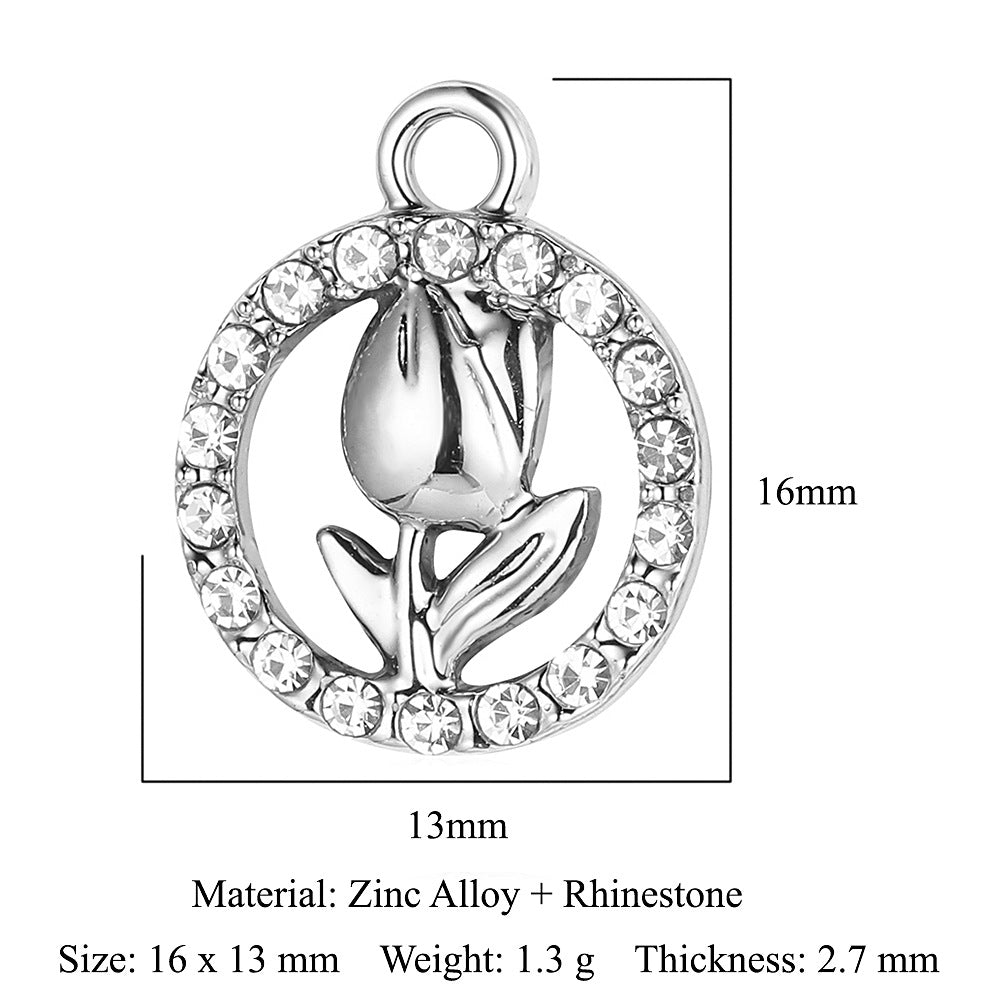 Leaf Zinc Alloy Lucky Tree Peach Heart Pendants