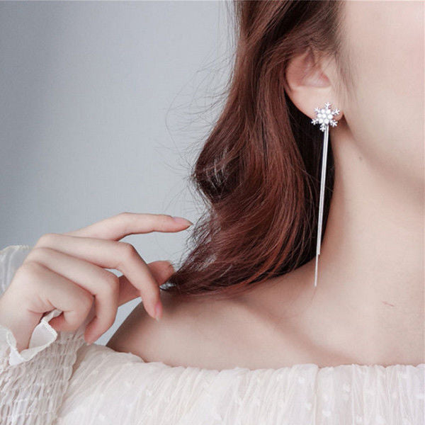 Sense Sterling Sier Long Female Sweet Elegance Eardrops Earrings