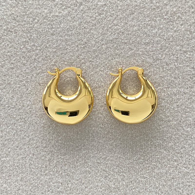 Flat Round Simple Elegant High-grade Oval Earrings