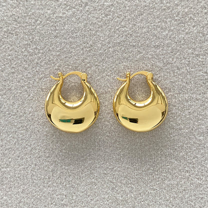 Flat Round Simple Elegant High-grade Oval Earrings