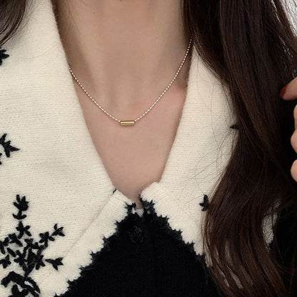 Retro Simple Gold Sier Color Matching Bead Niche Advanced Necklaces