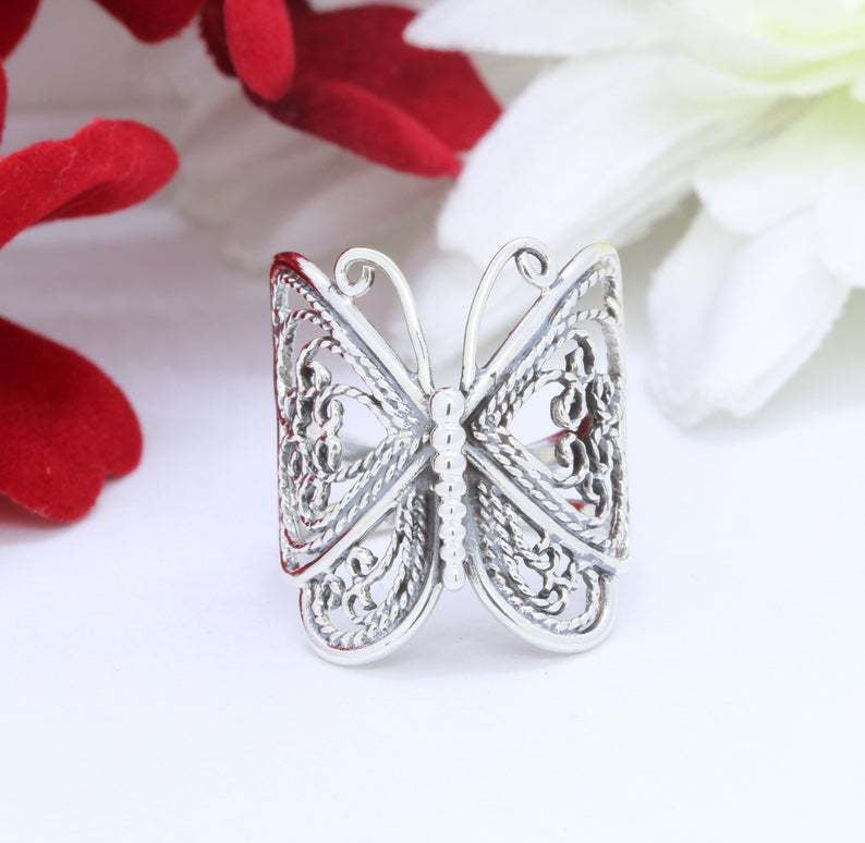 Elegant Alloy Butterfly Opening Adjustable Animal Rings