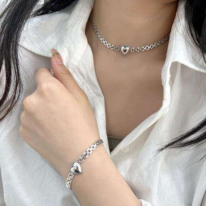 Simple Personality Chain Heart Female Temperament Wild High Bracelets
