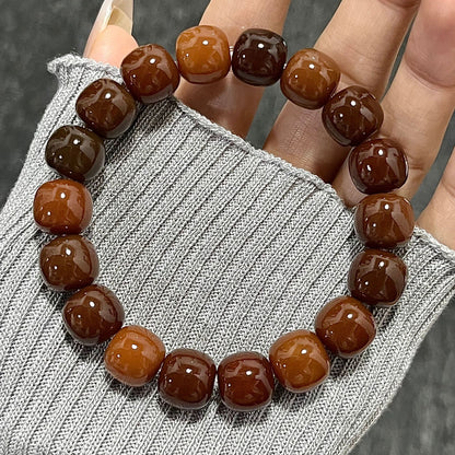 Women's & Men's Bodhi Chestnut Tea High Throw Rosary Bracelets