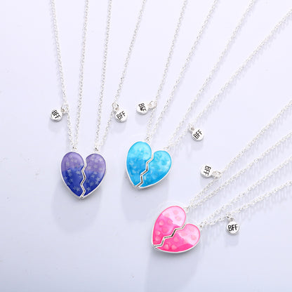 Children's Luminous Sequins With Onion Alloy Dripping Necklaces