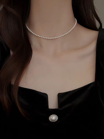 Small Beads Pearl Australian White Perfect Circle Flawless Strong Necklaces