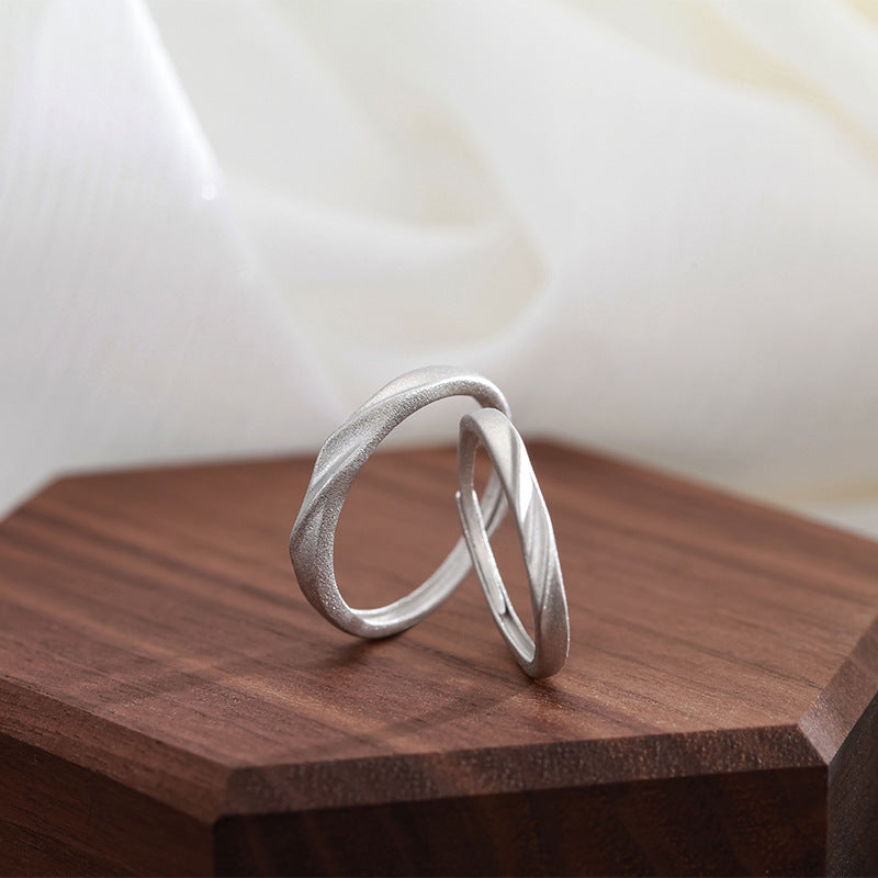 Female Male Couple Niche Simple Index Finger Pure Rings