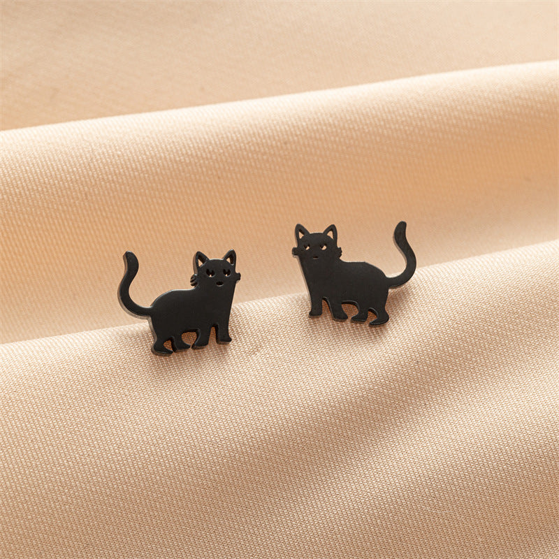 Fashion Small Ear Female Cute Stainless Steel Animal Pet Earrings