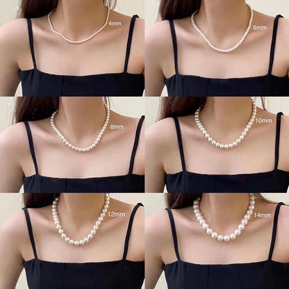Pearl Female Retro Design Clavicle Chain Necklaces