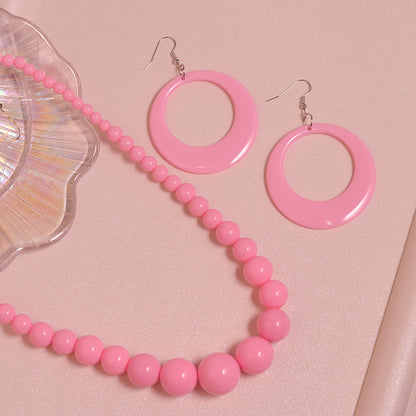 Women's Color Beads Acrylic Vintage Beaded Hollow Necklaces